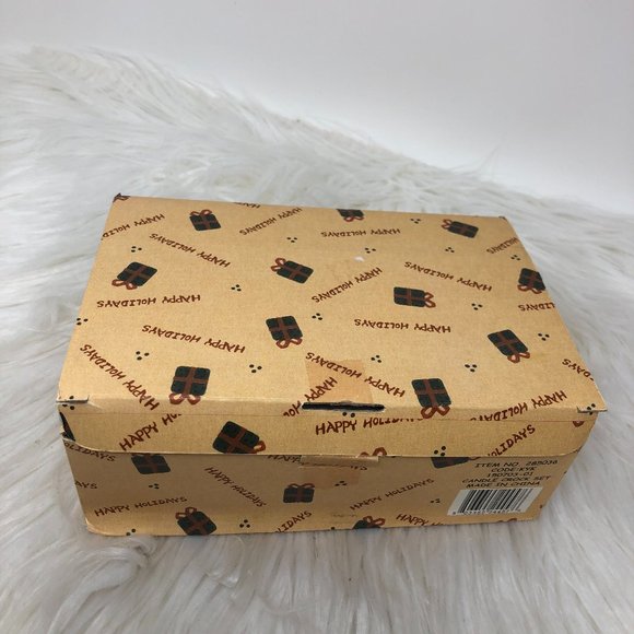 Holiday Tea Light Candle Crock Set Christmas - Picture 2 of 5